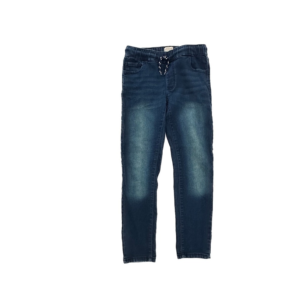 Weatherproof Pull On Slim Drawstring Boys size M 10 12 Dark Blue Denim Jeans